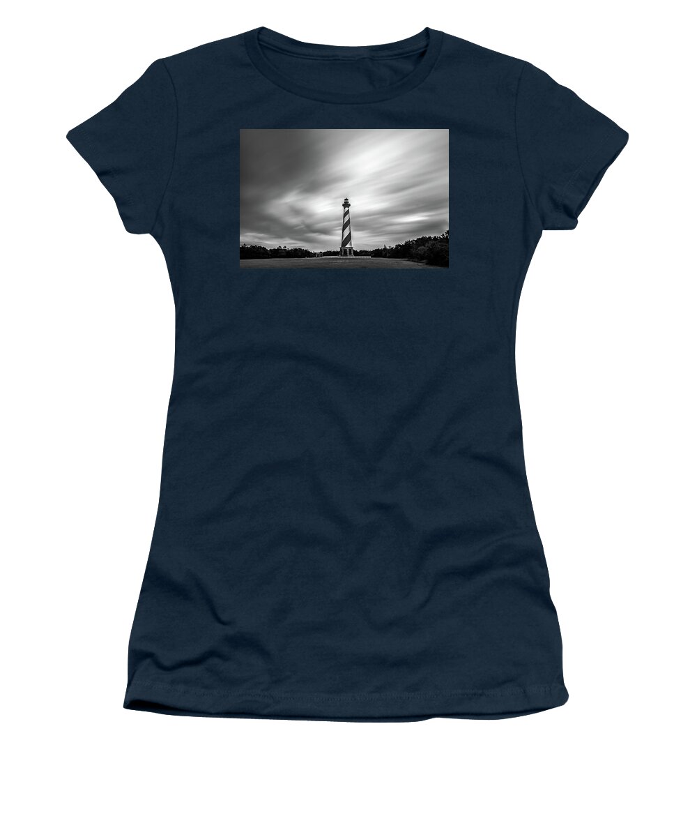 North Carolina Women's T-Shirt featuring the photograph Clouds and lighthouse at Outer Banks, North Carolina by Robert Miller