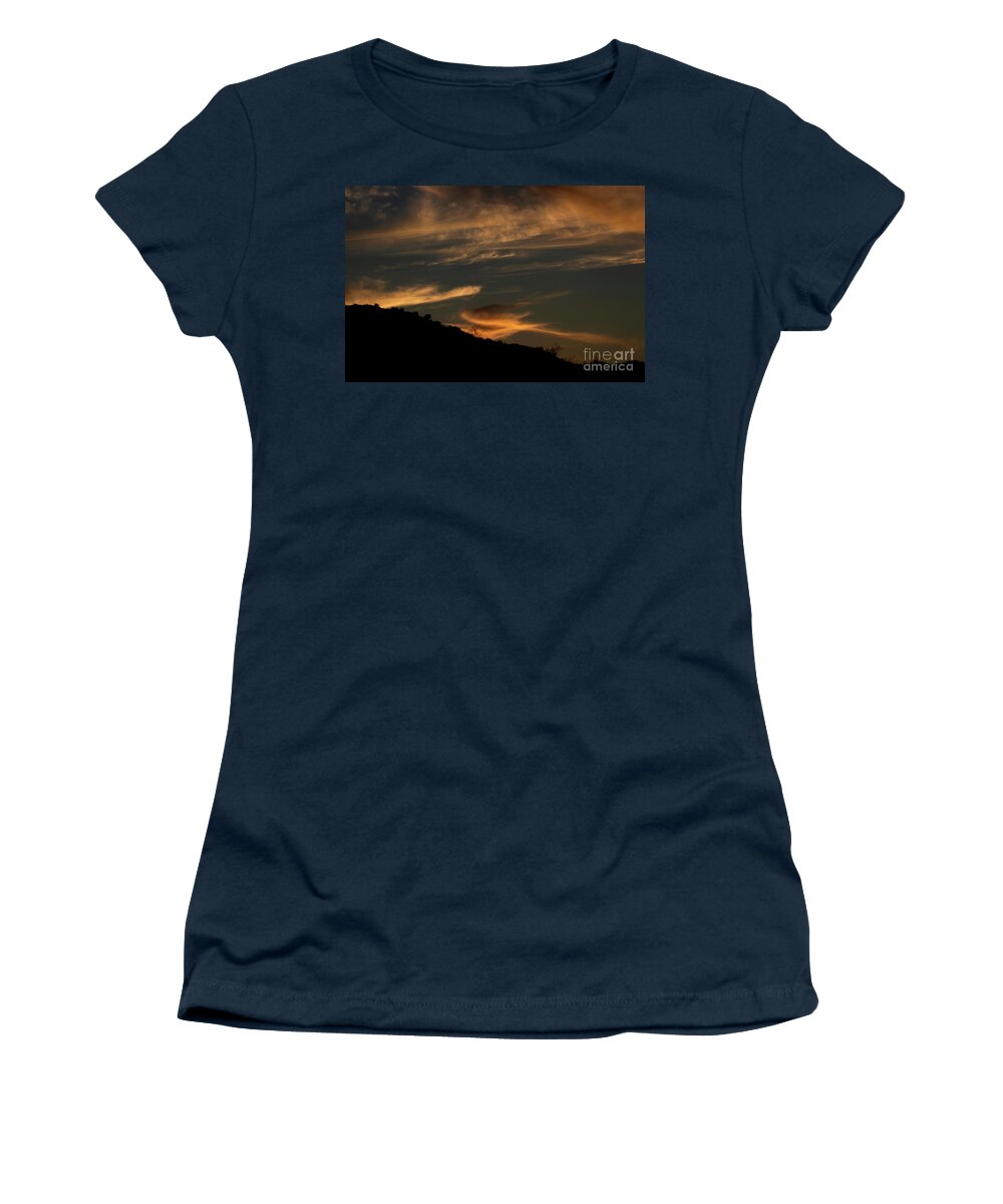 Sunset Women's T-Shirt featuring the photograph Clouds at sunset by Ruth Jolly