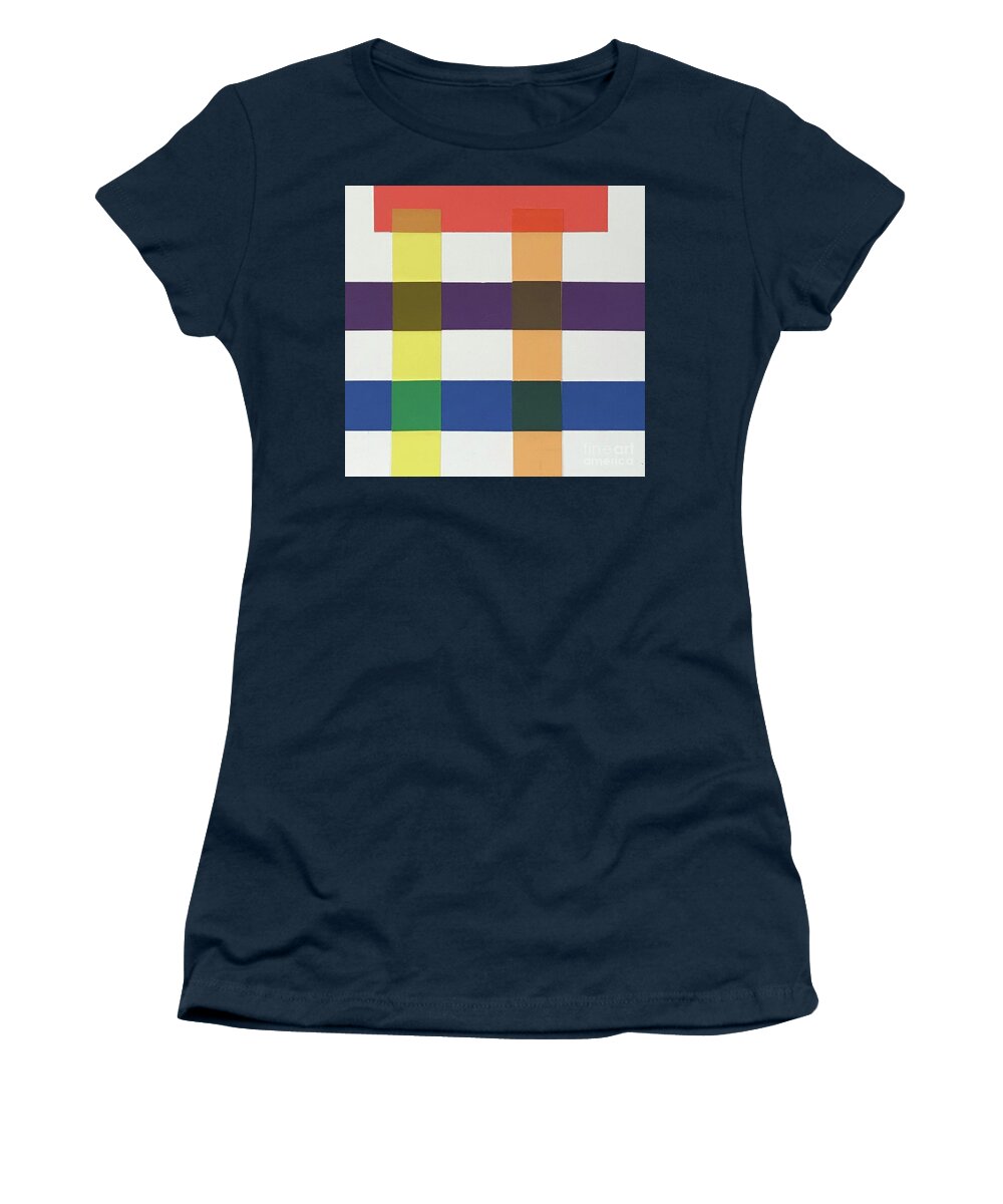 Original Art Work Women's T-Shirt featuring the mixed media Color Illusions #2 by Theresa Honeycheck