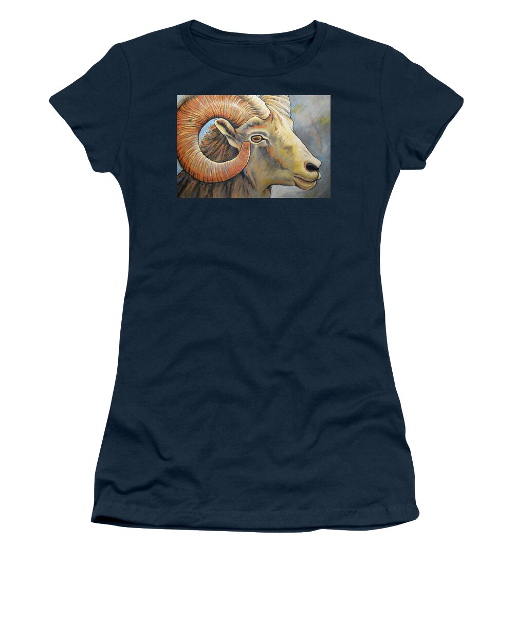 Sheep Women's T-Shirt featuring the painting Colorado Majesty by Amy Giacomelli