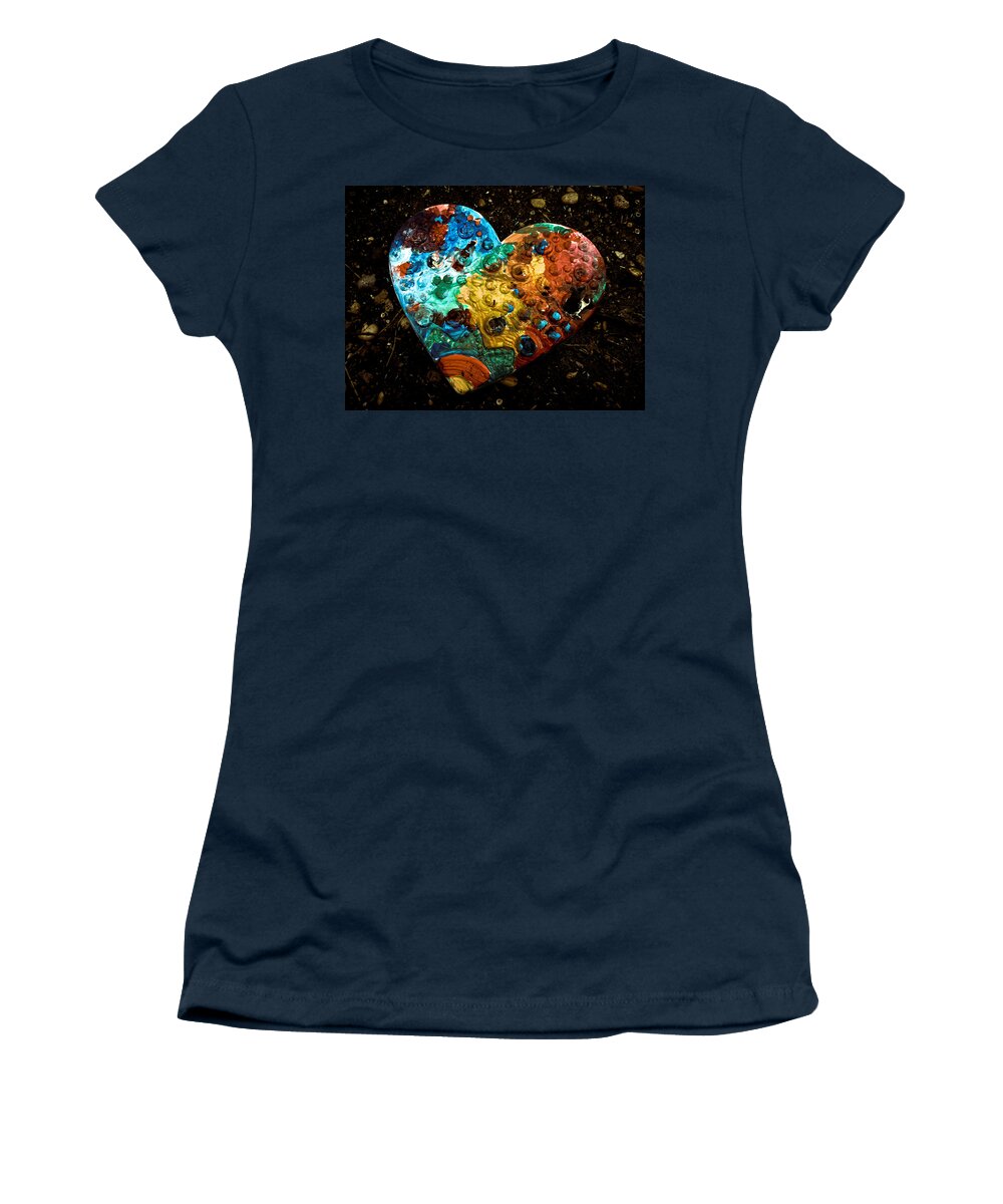 Colors Women's T-Shirt featuring the photograph Colorful Heart by W Craig Photography