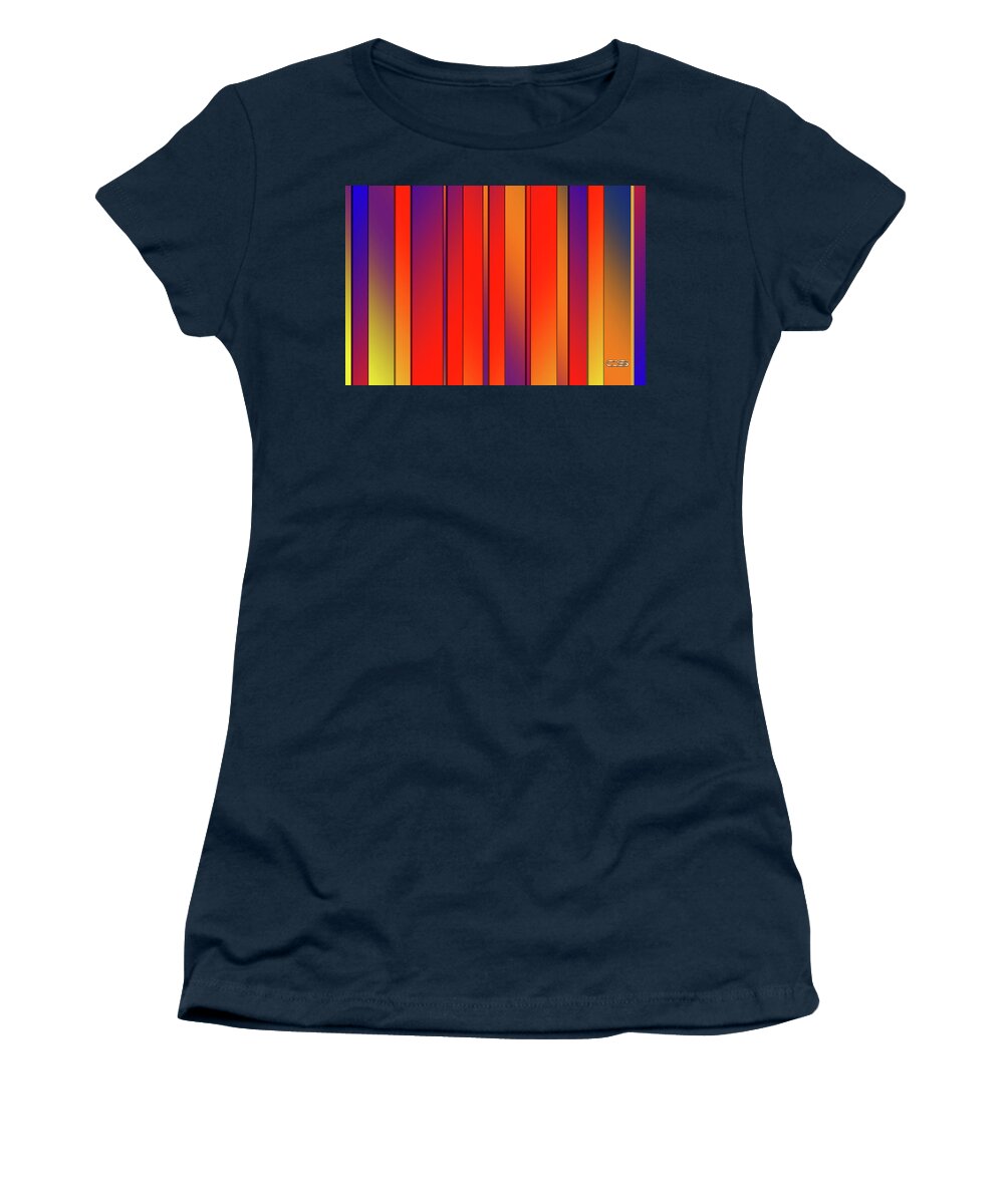 Staley Women's T-Shirt featuring the digital art Colorful Stripes 3H by Chuck Staley