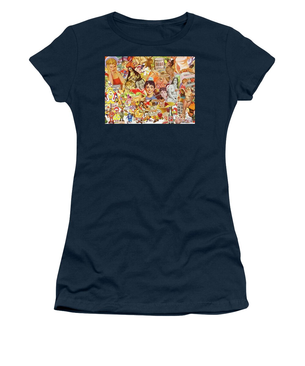 Food Women's T-Shirt featuring the mixed media Constant Cravings by Sally Edelstein
