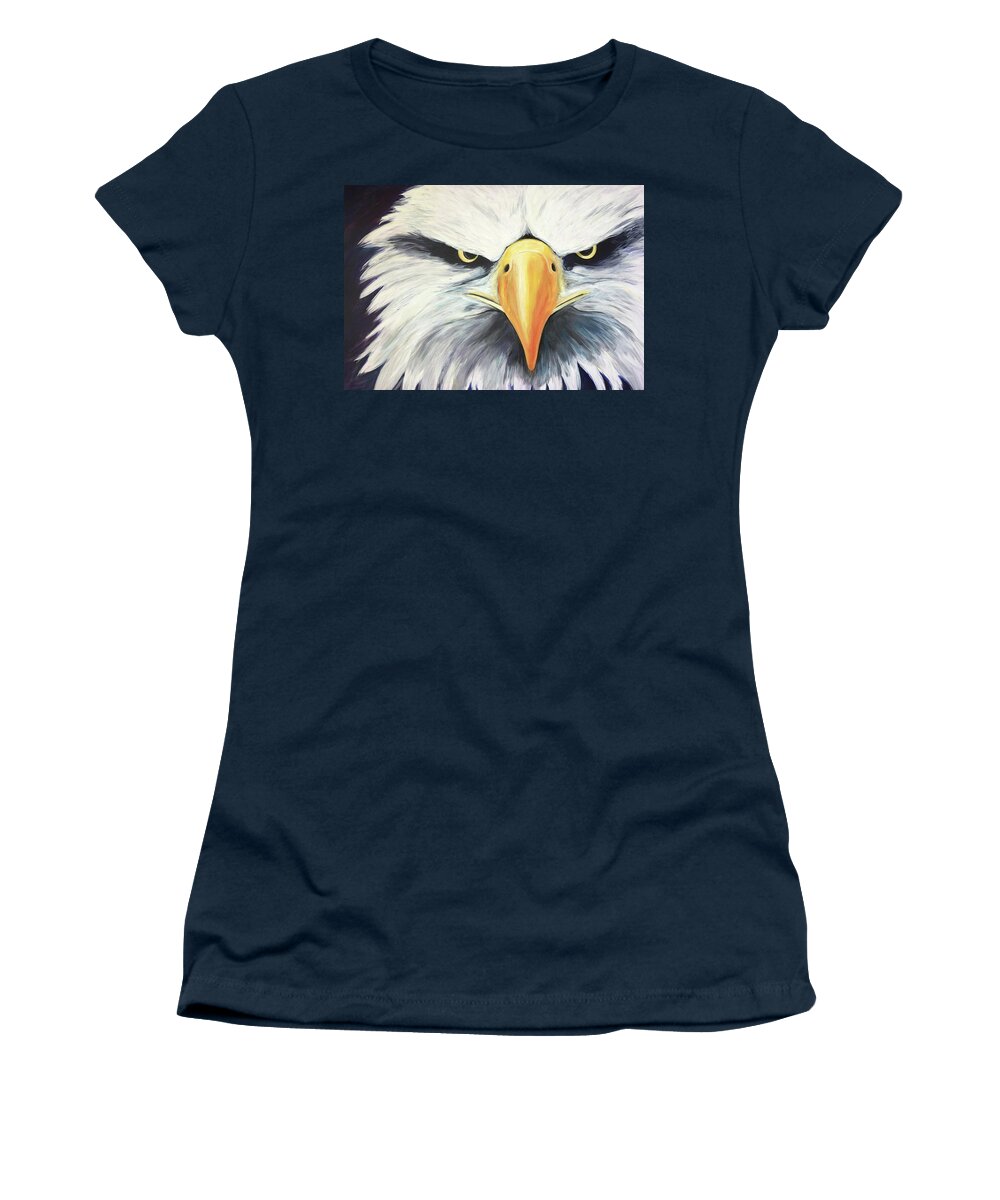 Eagle Women's T-Shirt featuring the painting Conviction by Pamela Schwartz