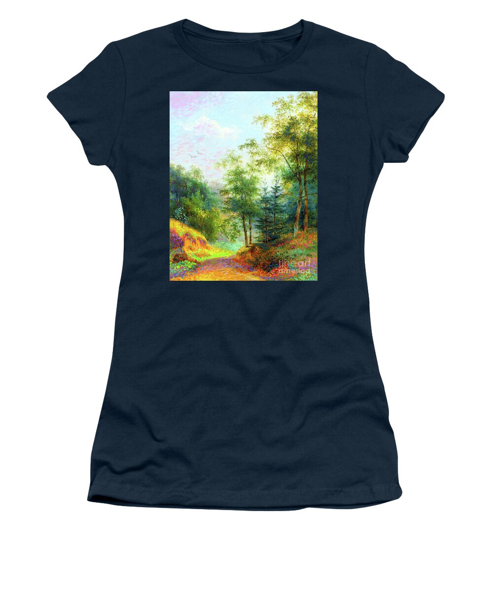Landscape Women's T-Shirt featuring the painting Cool Summer Breeze by Jane Small