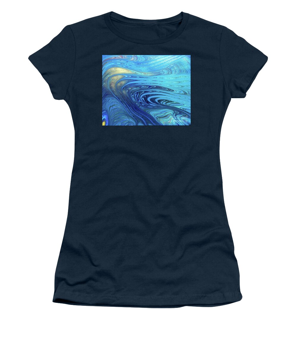 Abstract Women's T-Shirt featuring the painting Cosmic Flow by Lucy Arnold