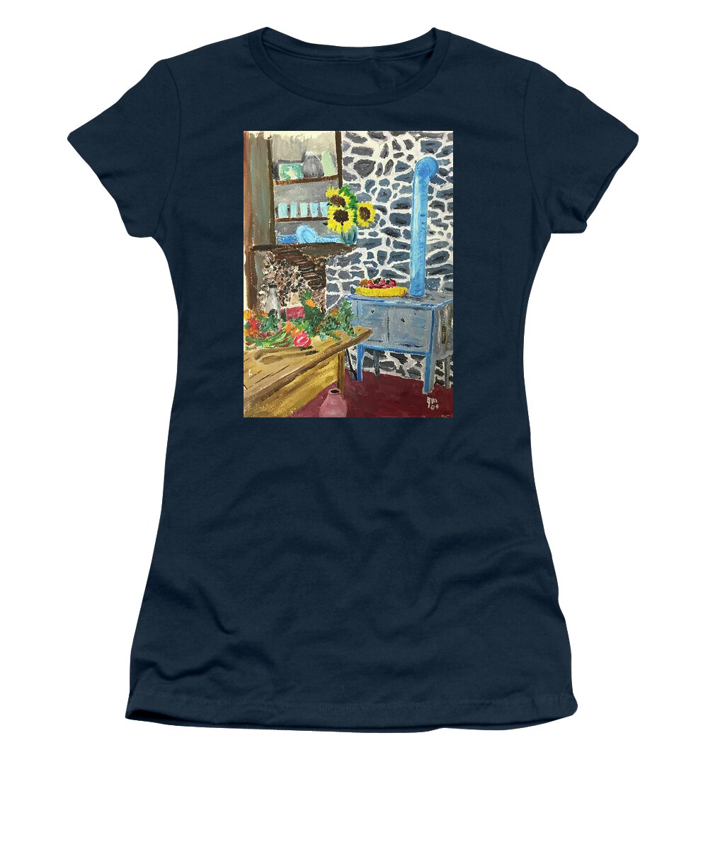  Women's T-Shirt featuring the painting Country Kitchen by John Macarthur