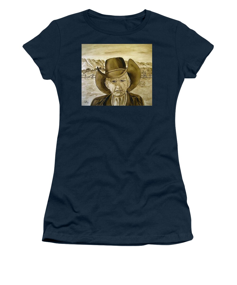 Cowboy Women's T-Shirt featuring the painting Cowboy Tex by Kelly Mills