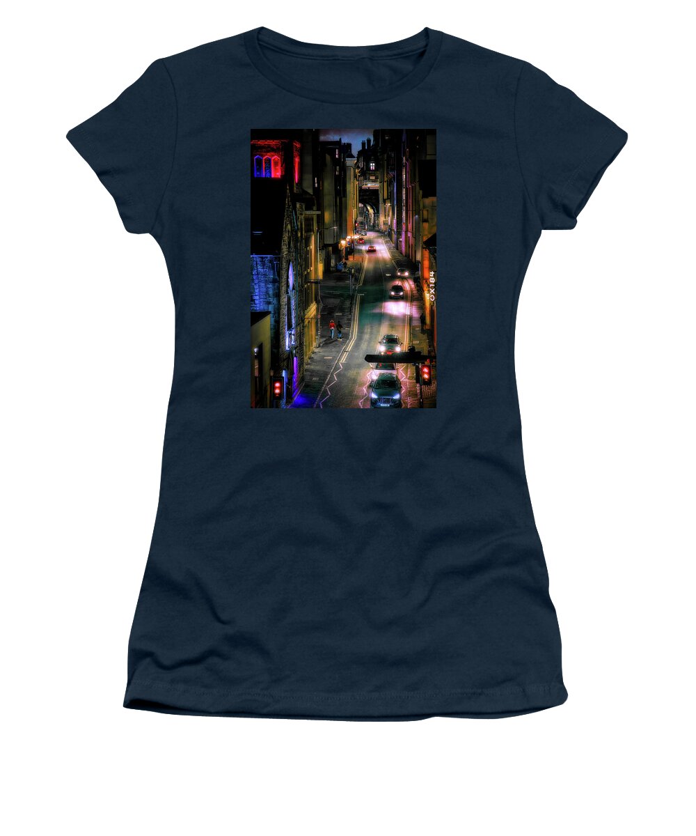 Night Women's T-Shirt featuring the photograph Cowgate by Micah Offman