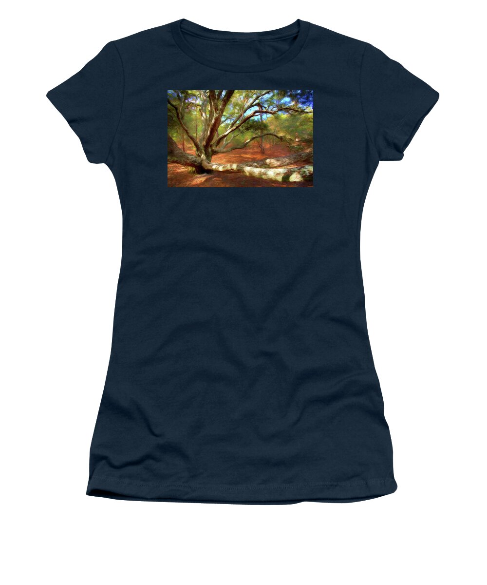 North Carolina Women's T-Shirt featuring the painting Crazy Tree ap by Dan Carmichael