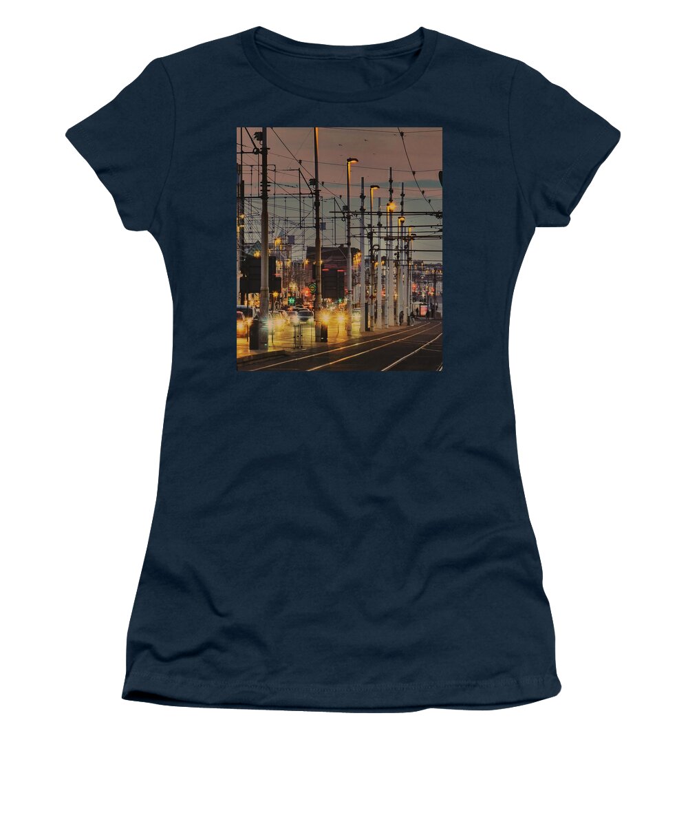 Urban Women's T-Shirt featuring the photograph Cross Town Traffic by Nick Barkworth