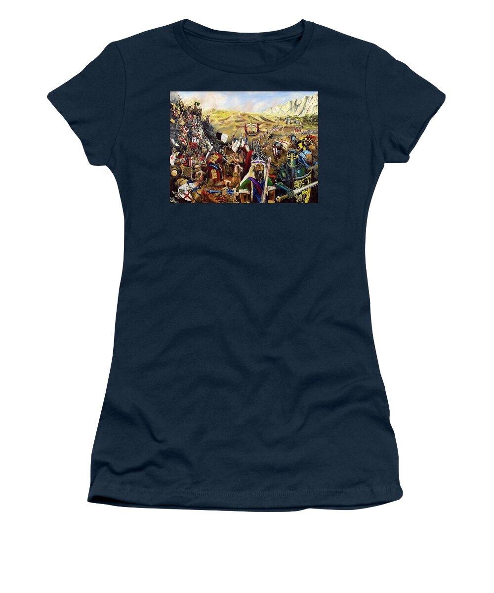 Crusades.knights Templar Women's T-Shirt featuring the painting Crusades by John Palliser