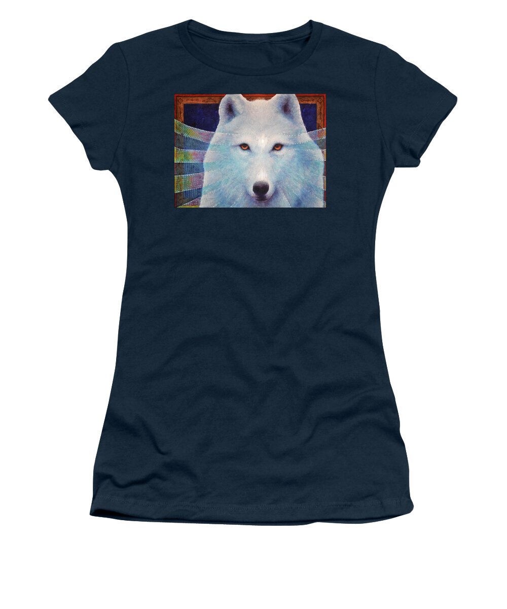 Native American Women's T-Shirt featuring the painting Crystal Clear by Kevin Chasing Wolf Hutchins