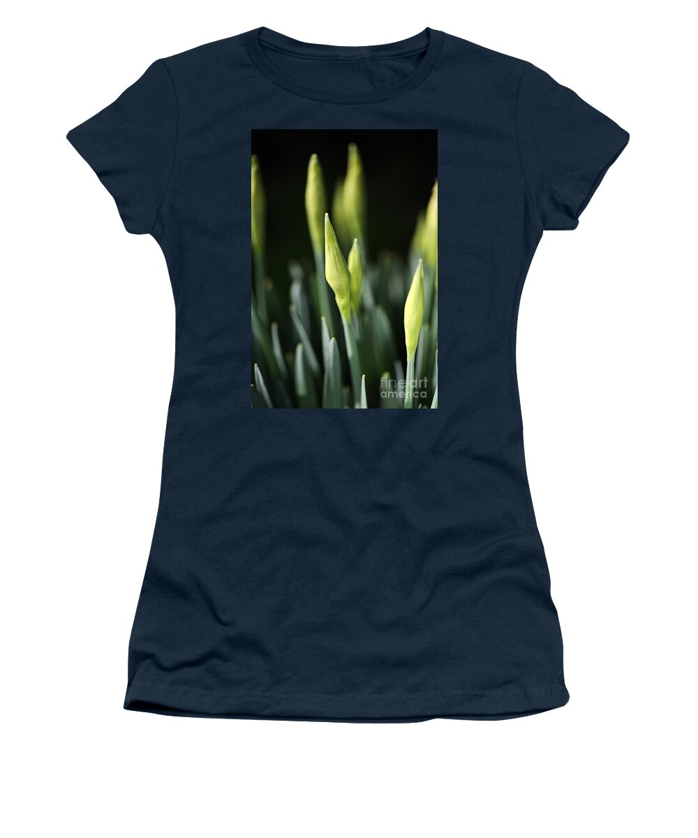 Daffodil Women's T-Shirt featuring the photograph Daffodil Buds by Joy Watson