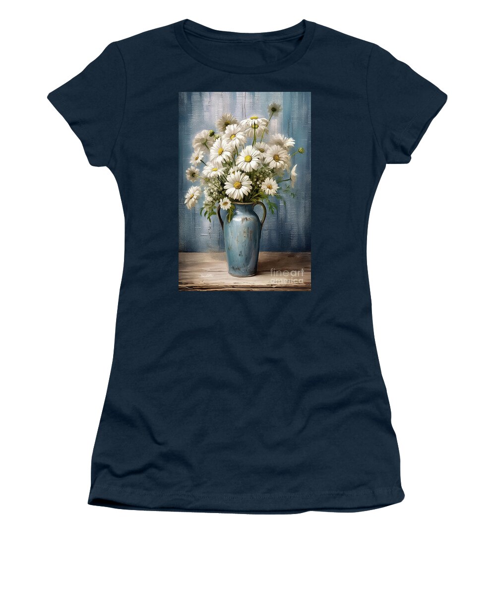 Daisy Flowers Women's T-Shirt featuring the painting Daises In A Vase by Tina LeCour