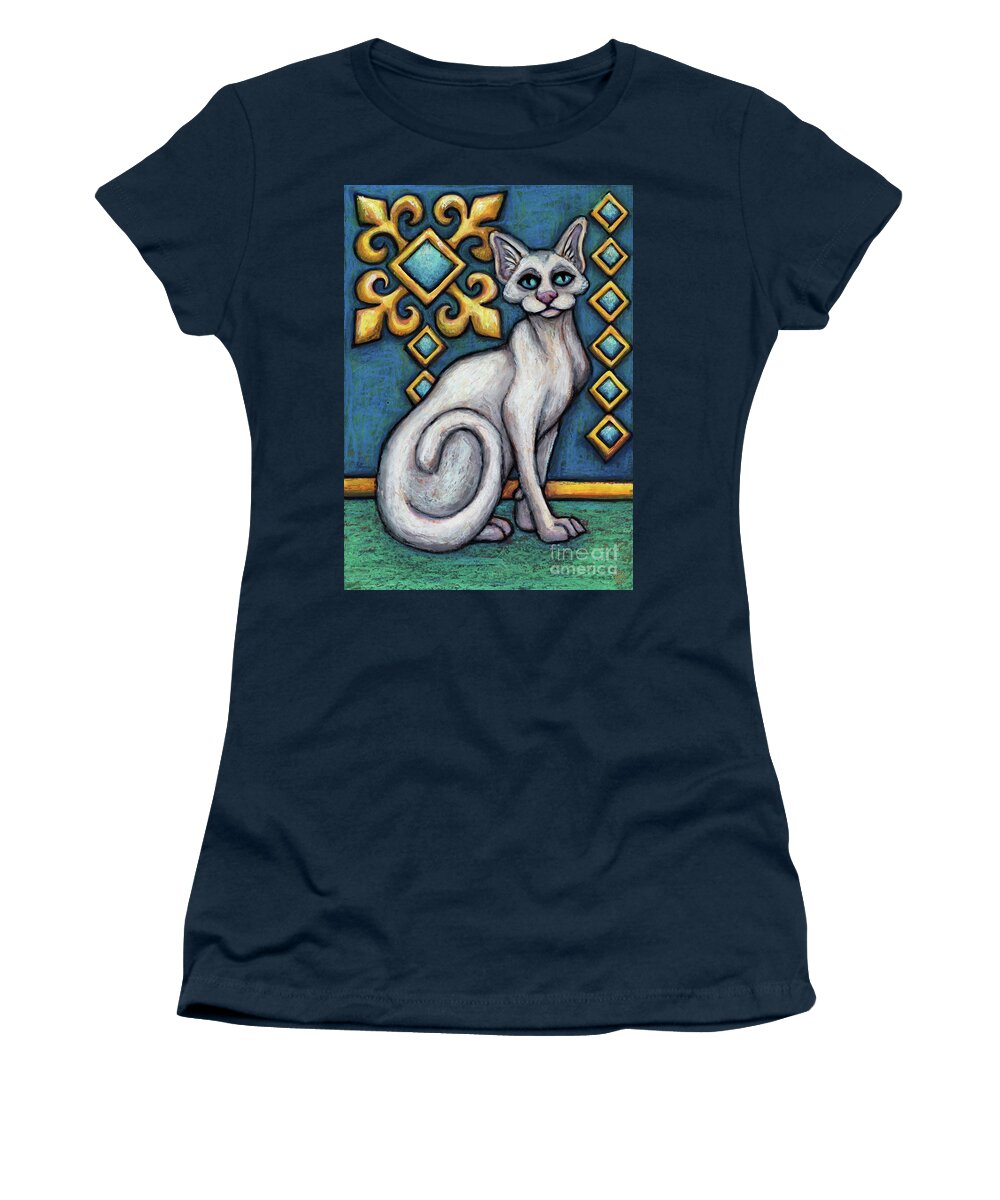 Cat Portrait Women's T-Shirt featuring the painting Damien. The Hauz Katz. Cat Portrait Painting Series. by Amy E Fraser
