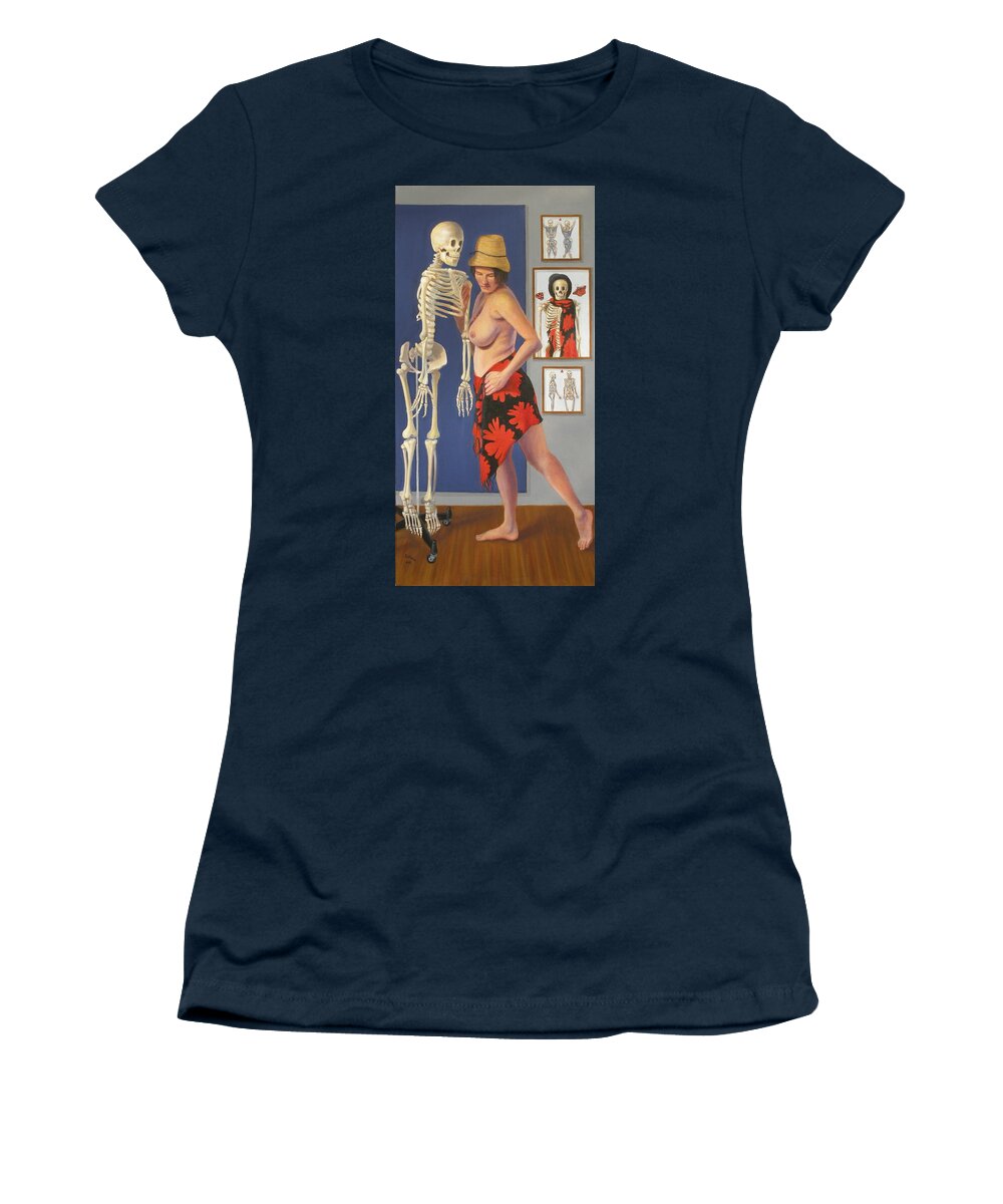 Realism Women's T-Shirt featuring the painting Dances with Death #2 by Donelli DiMaria