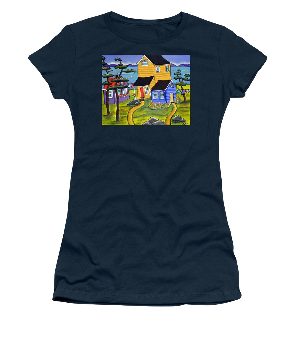 Colourful Women's T-Shirt featuring the painting Day Lilies by Heather Lovat-Fraser