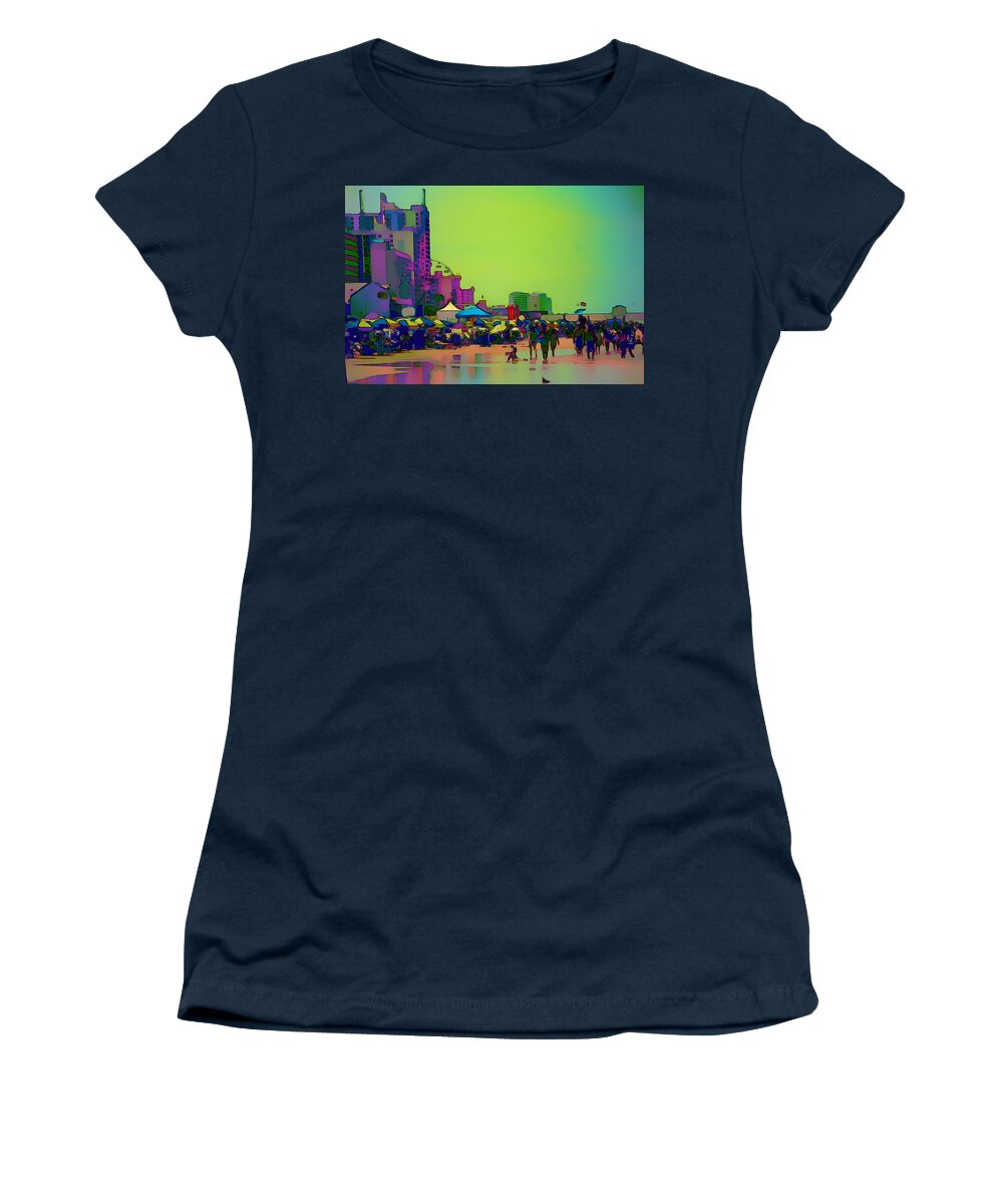 Daytona Beach Women's T-Shirt featuring the digital art Daytona beach by David Lane