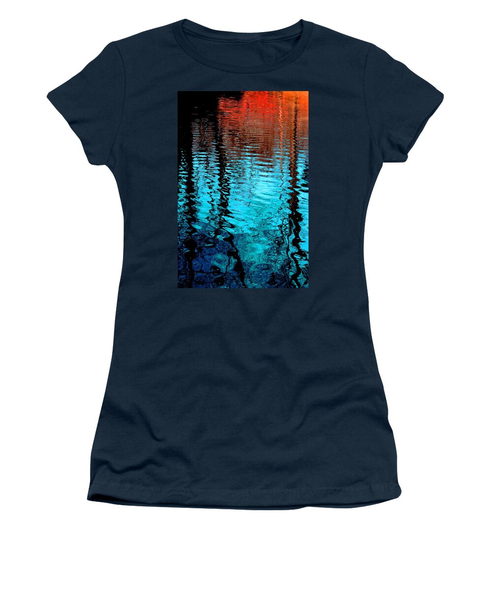 Red Women's T-Shirt featuring the photograph Water Reflection Print #2 by Jacob Folger