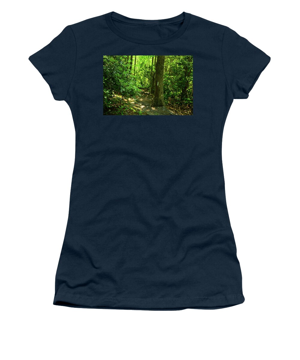 Delaware Water Gap Rhododendron Appalachian Trail Tunnel Women's T-Shirt featuring the photograph Delaware Water Gap Rhododendron Appalachian Trail Tunnel by Raymond Salani III