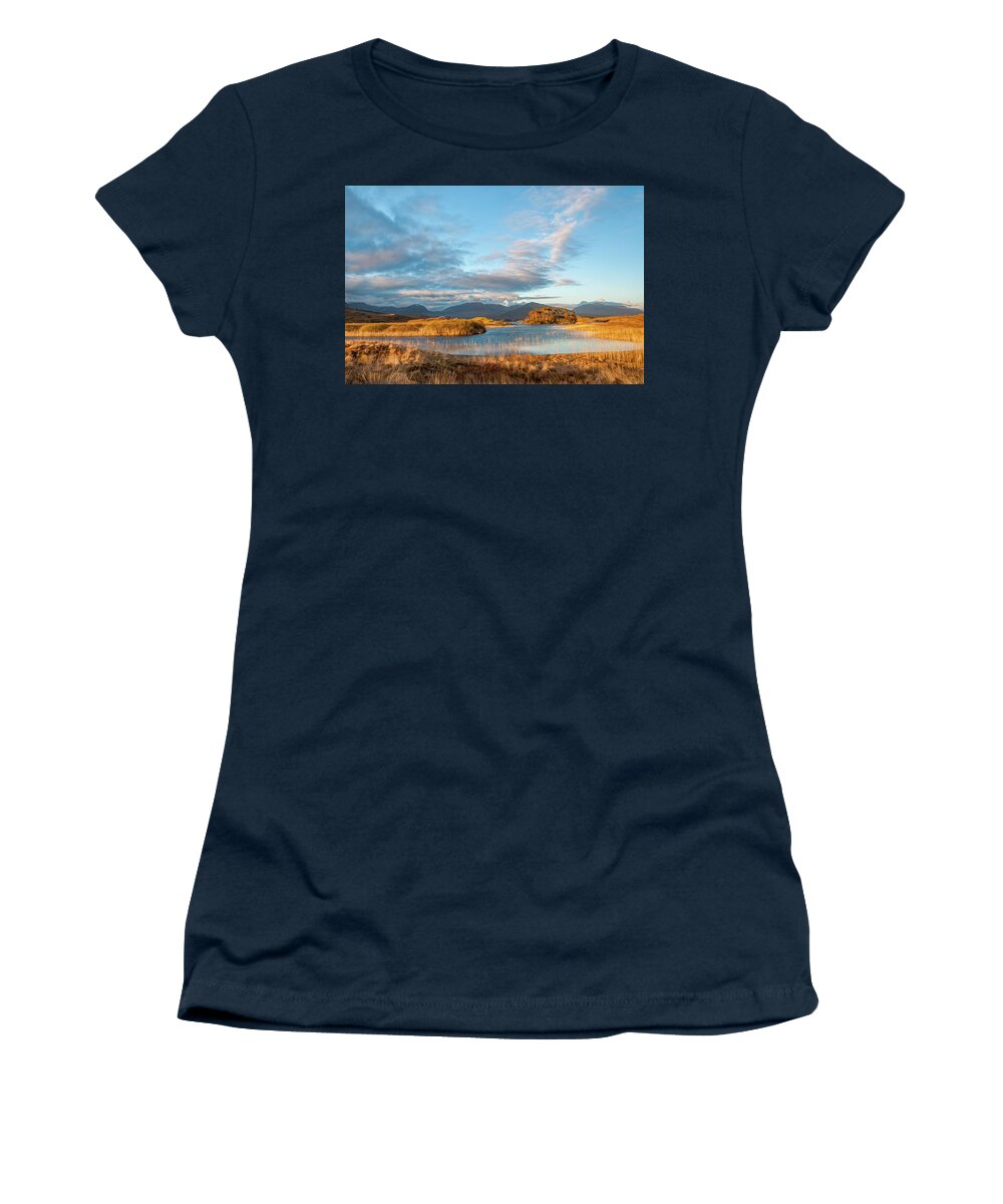 Derryclare Lough Women's T-Shirt featuring the photograph Derryclare Lake Sunset by Rob Hemphill