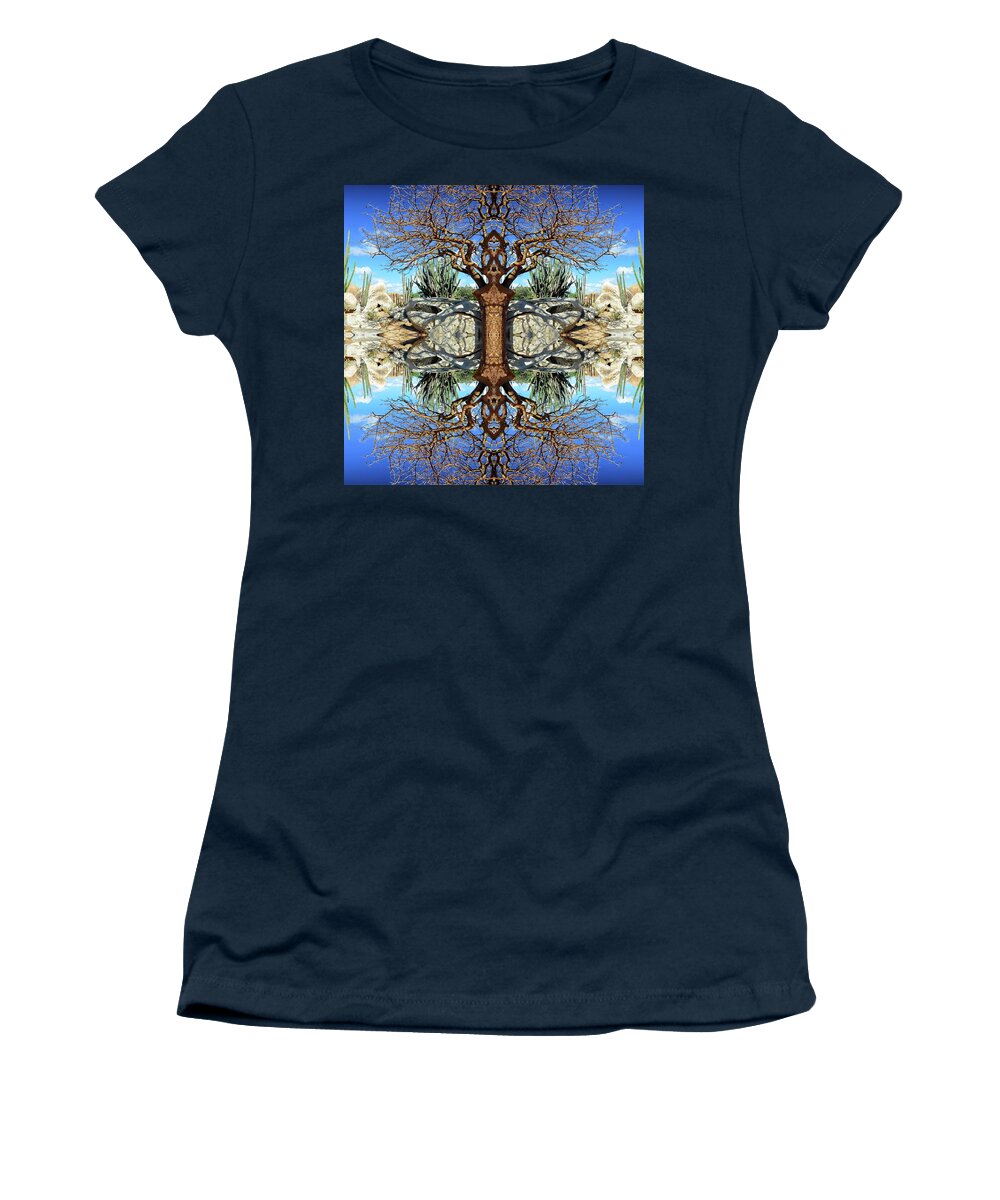 Desert Reflections Women's T-Shirt featuring the photograph Desert Reflections on Aruba in Square Format by Bill Swartwout
