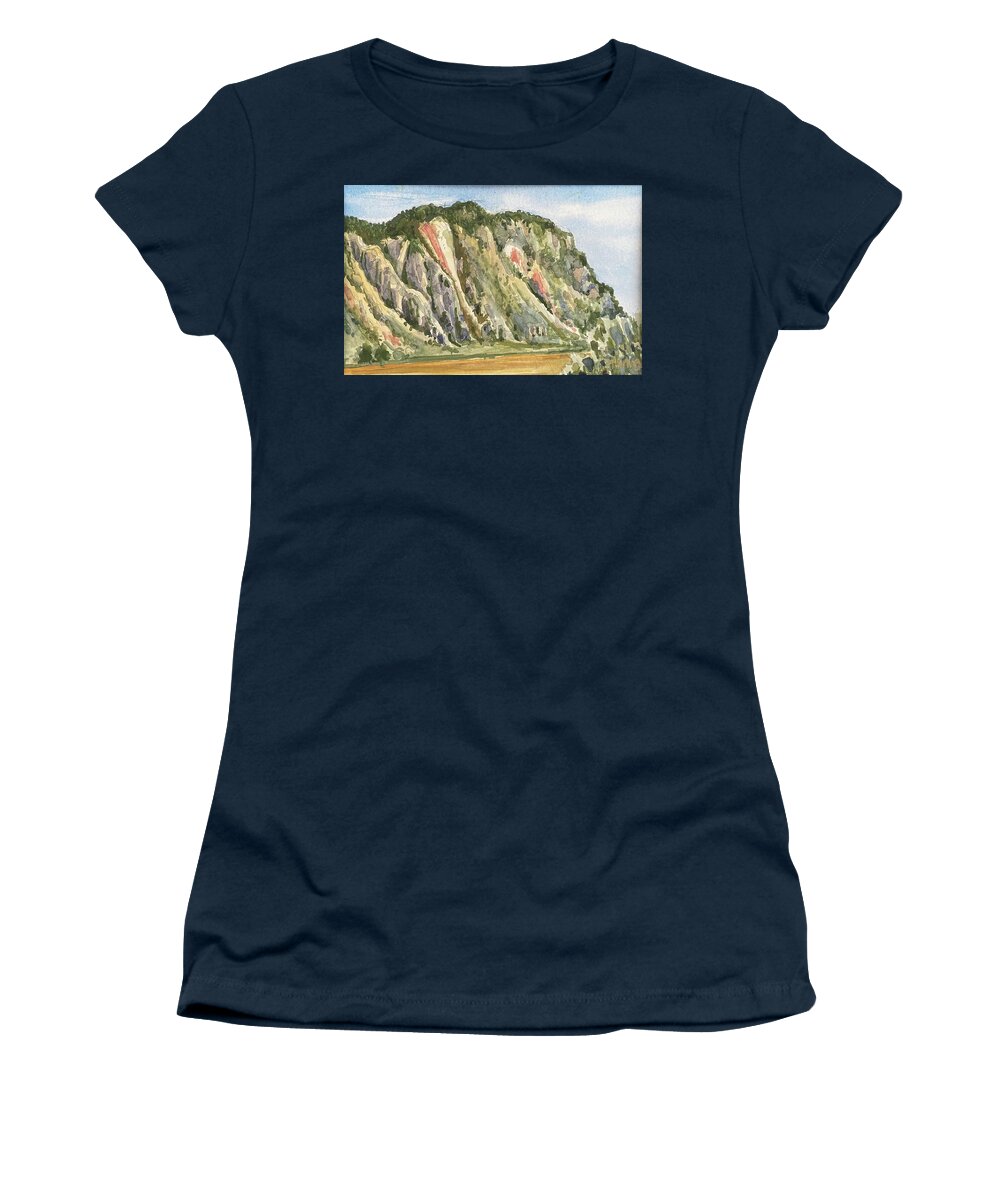 Yellowstone Women's T-Shirt featuring the painting Devil Slide by Les Herman