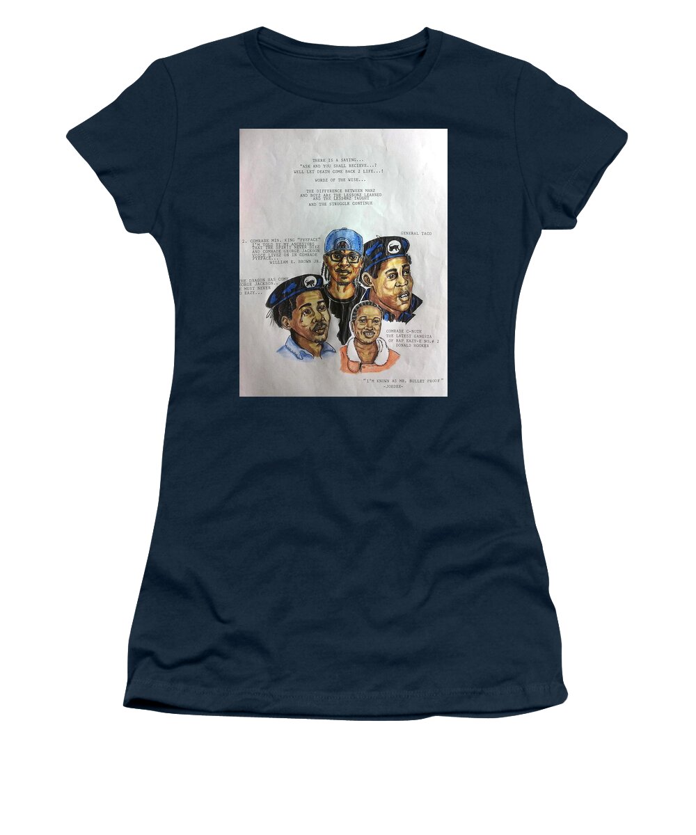 Black Art Women's T-Shirt featuring the drawing Difference Between Menz and Boyz by Joedee