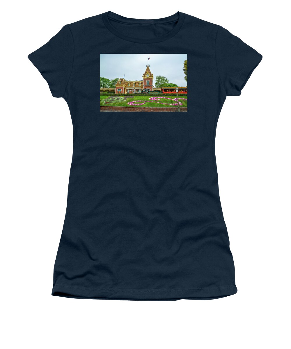 Anaheim Women's T-Shirt featuring the photograph Disney Main Street Station by Tommy Anderson