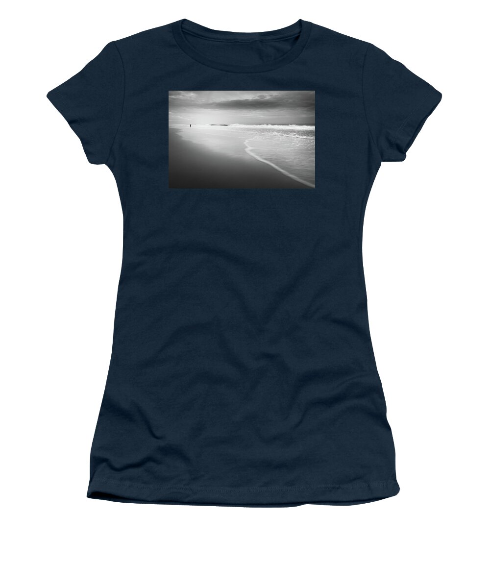 Beach Women's T-Shirt featuring the photograph Distant Fisherman by Jordan Hill