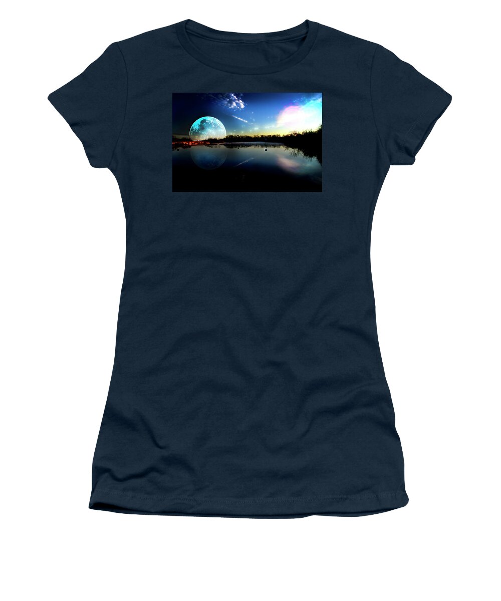 Digital Image Women's T-Shirt featuring the digital art Distant Peace by Anthony M Davis