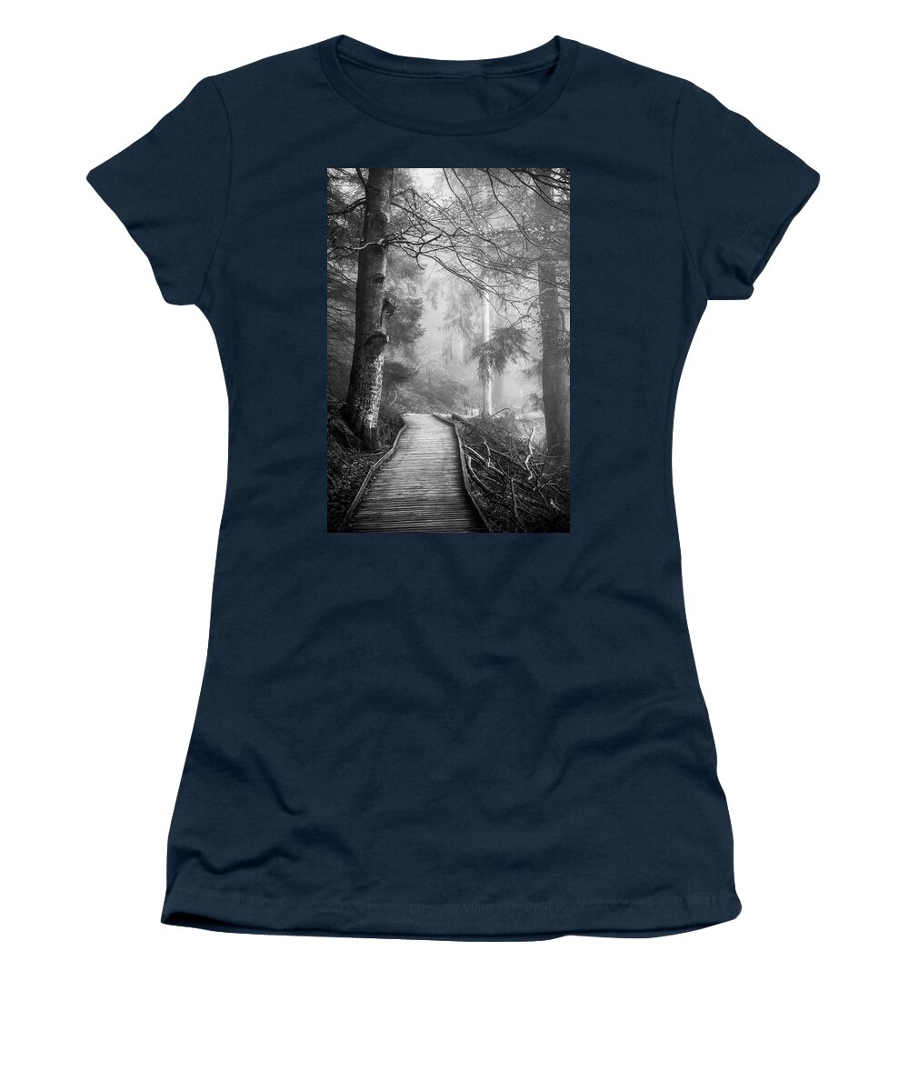 Black And White Women's T-Shirt featuring the photograph Divine Forest by Philippe Sainte-Laudy