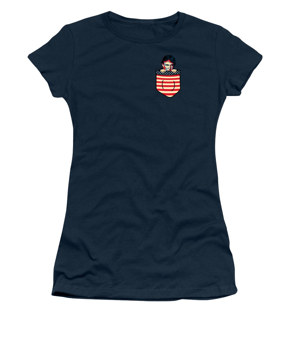 Usa Women's T-Shirt featuring the digital art Donald Trump Chest Pocket by Filip Schpindel
