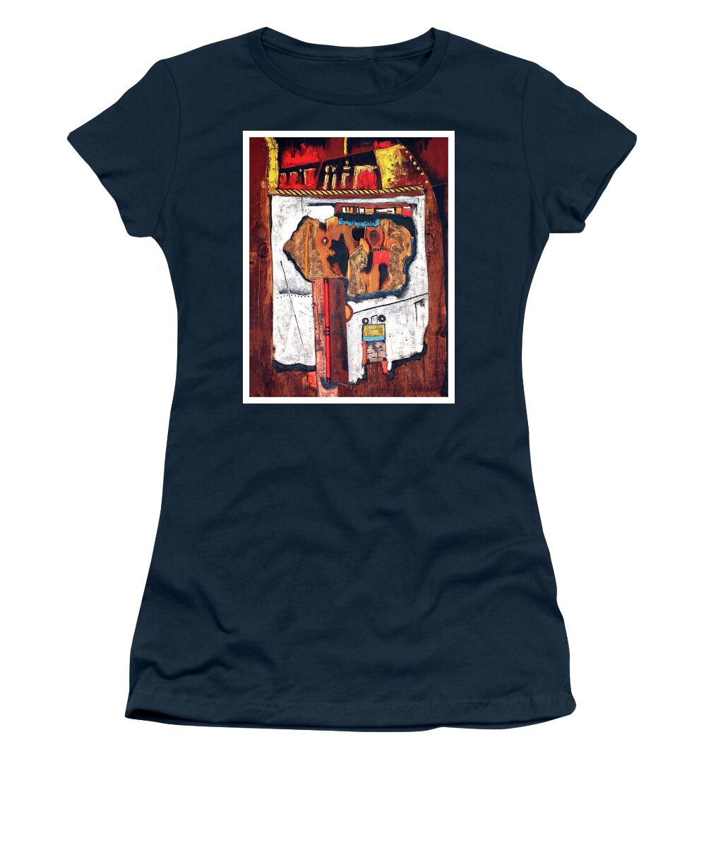 African Art Women's T-Shirt featuring the painting Door To The Other Side by Michael Nene