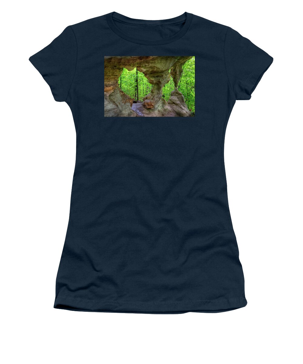 Double Arch Women's T-Shirt featuring the photograph Double Sandstone Arch by Robert Charity