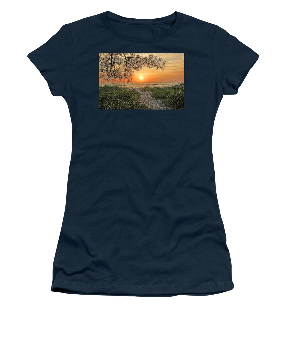 Beach Women's T-Shirt featuring the photograph Down To The Sea by HH Photography of Florida