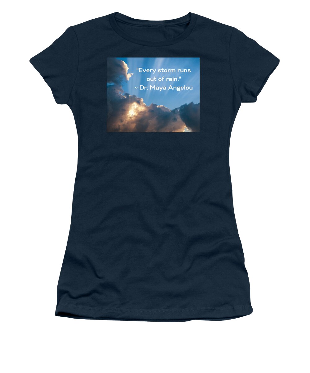 Quote Women's T-Shirt featuring the digital art Dr. Angelou Rain 3 by Lee Darnell