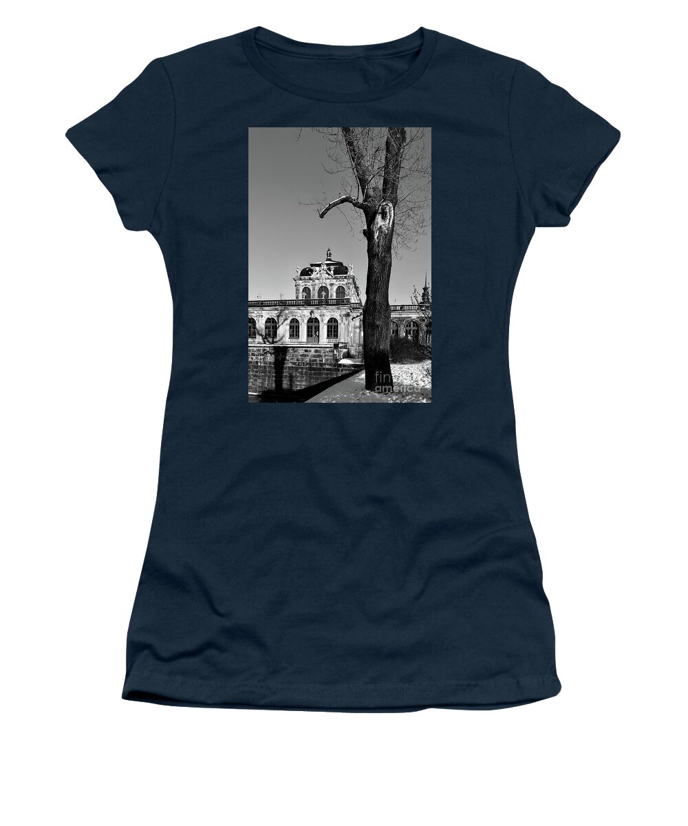 Black And White Women's T-Shirt featuring the photograph Dresden - Zwinger by Elisabeth Derichs