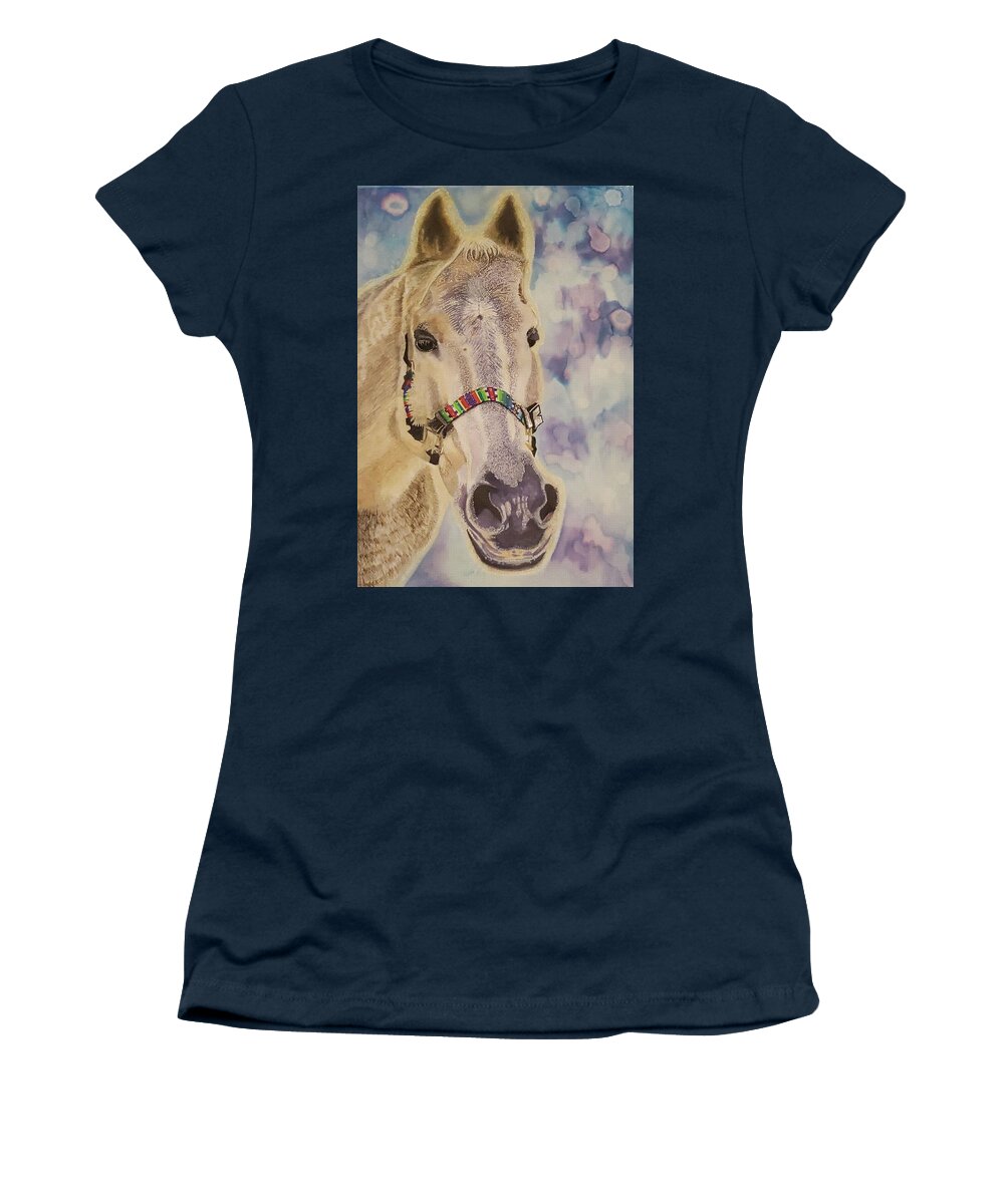 Horse Women's T-Shirt featuring the painting Dylan by Equus Artisan