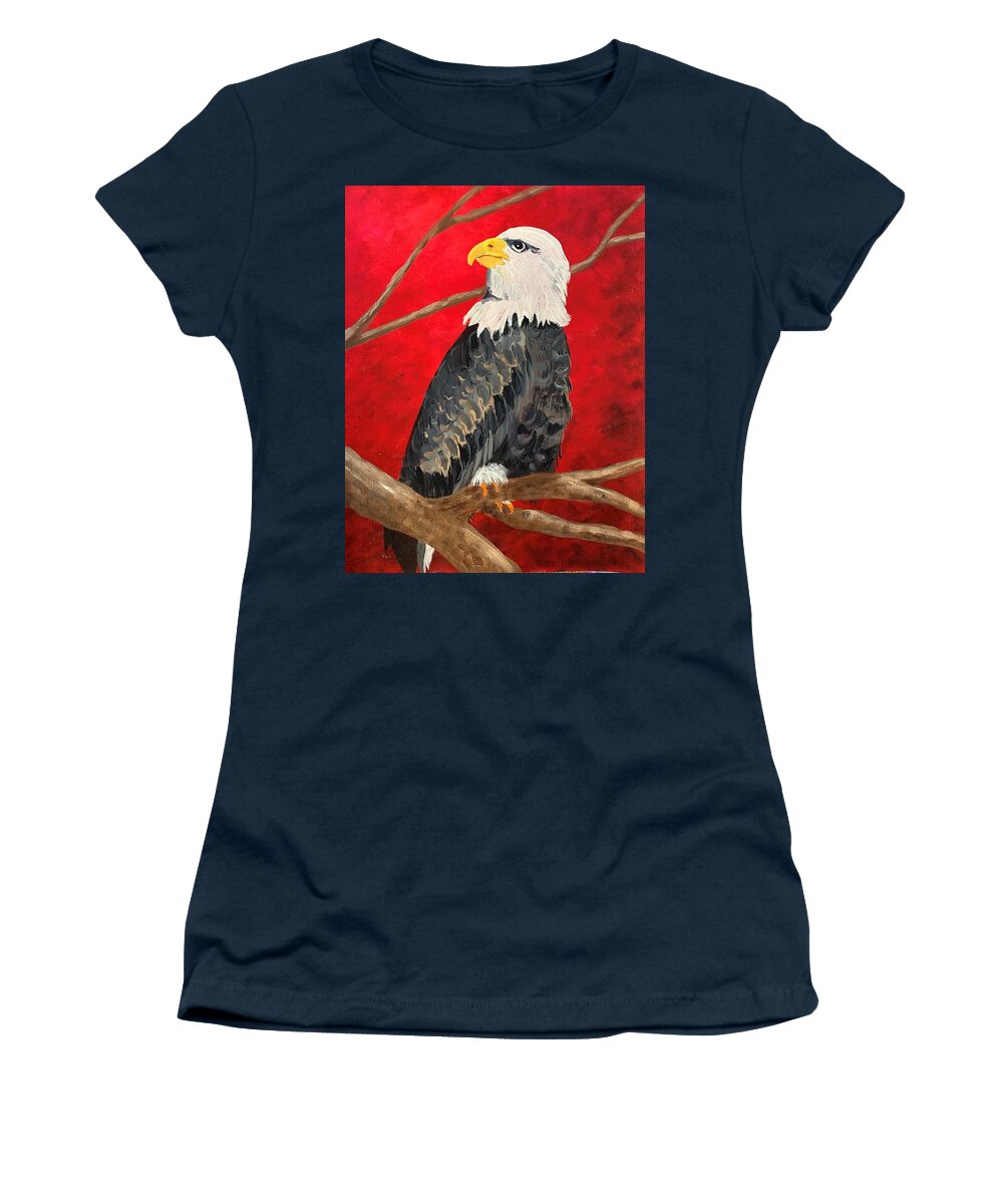 Eagle Women's T-Shirt featuring the painting Eagle by Nancy Sisco