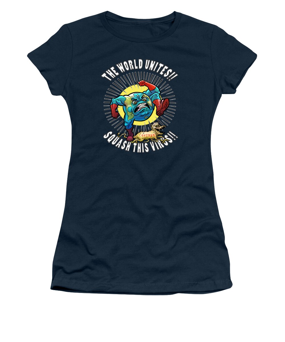 Earth Vs Virus Women's T-Shirt featuring the digital art Earth vs Virus by Jonathan Buhl
