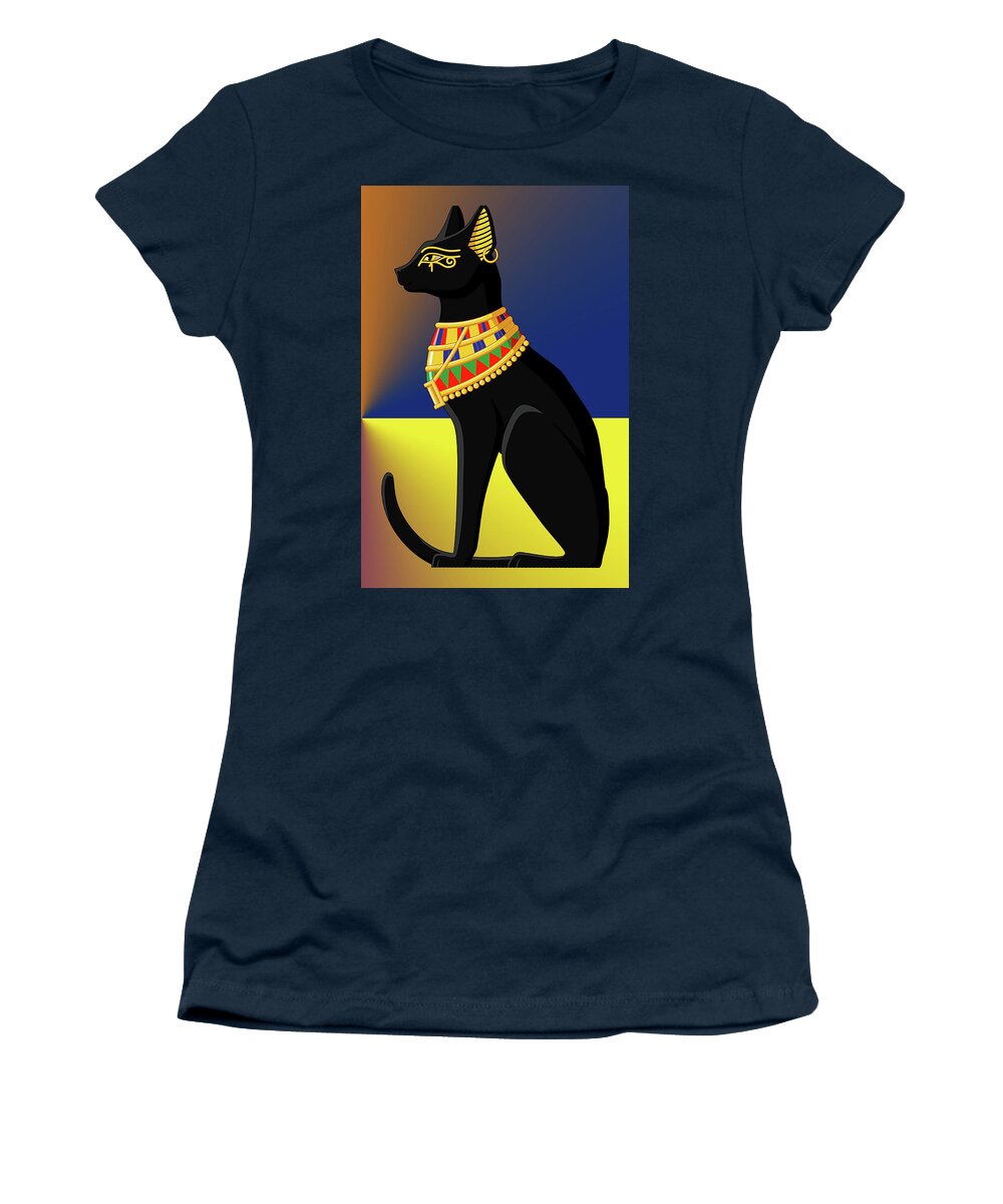 Staley Women's T-Shirt featuring the digital art Egyptian Cat 1 by Chuck Staley