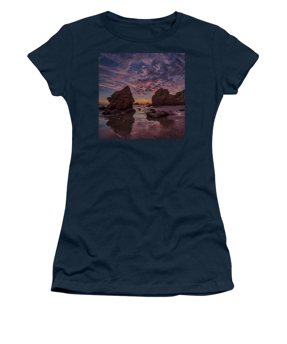 Landscape Women's T-Shirt featuring the photograph El Matador Sunset by Romeo Victor