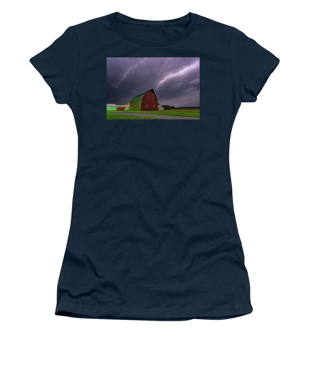 Barn Women's T-Shirt featuring the photograph Electric Farm by Marcus Hustedde