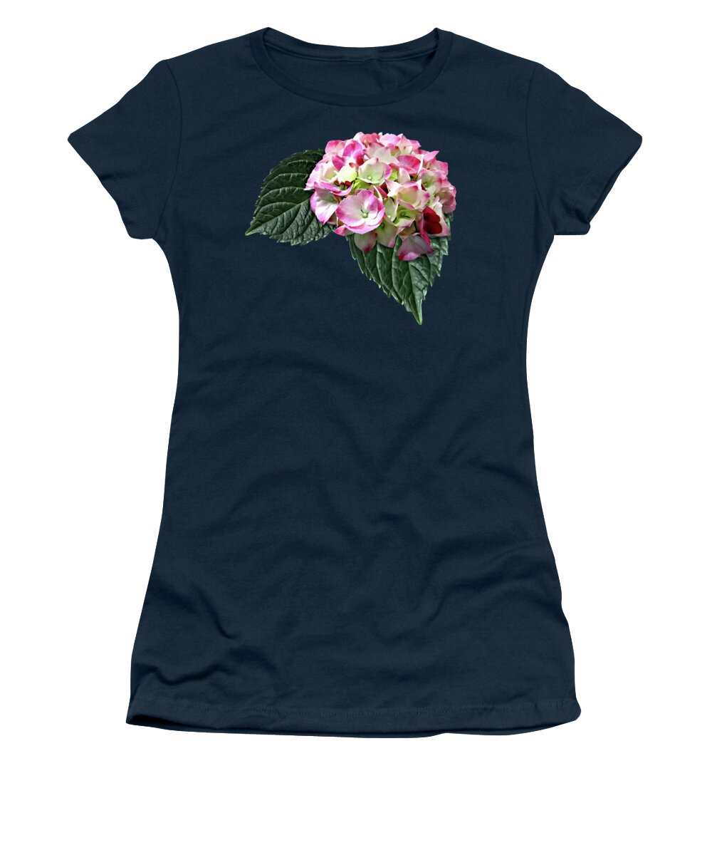 Hydrangea Women's T-Shirt featuring the photograph Elegant Pink and White Hydrangea by Susan Savad