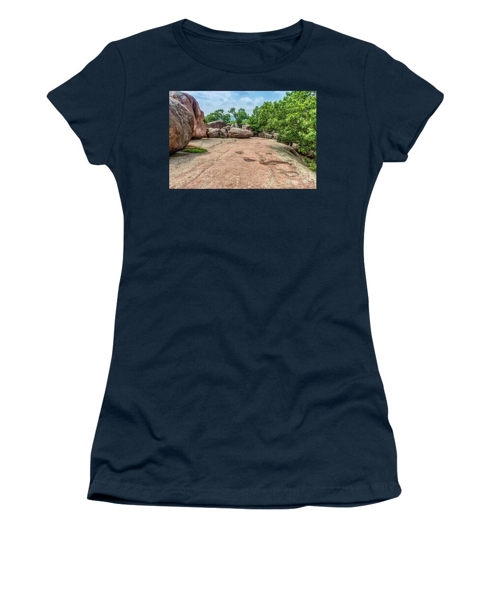 Elephant Rocks State Park Women's T-Shirt featuring the photograph Elephant Rock Boulders by Jennifer White