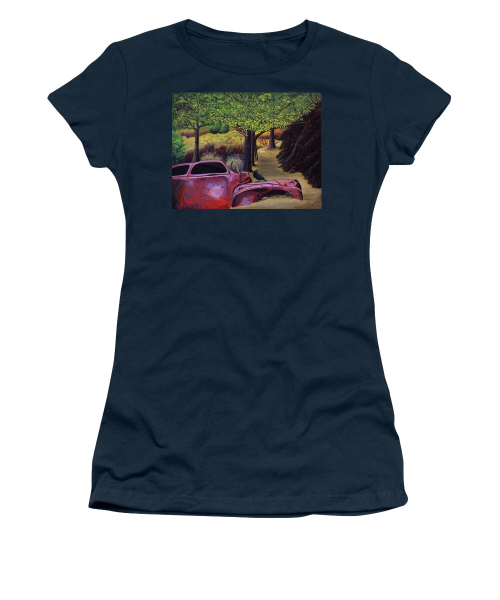 Kim Mcclinton Women's T-Shirt featuring the painting End of the Road by Kim McClinton