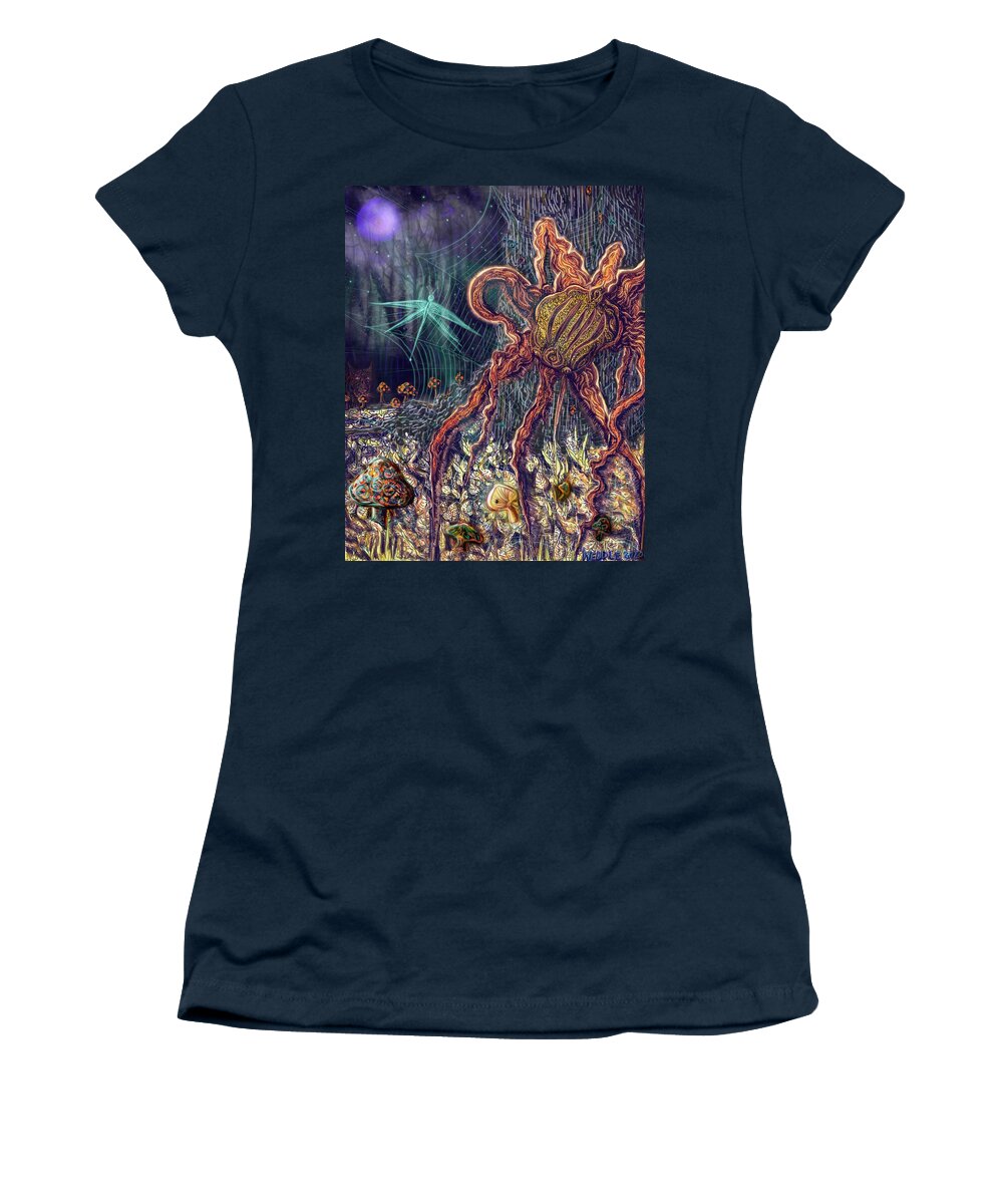 Spider Women's T-Shirt featuring the digital art Entanglements by Angela Weddle
