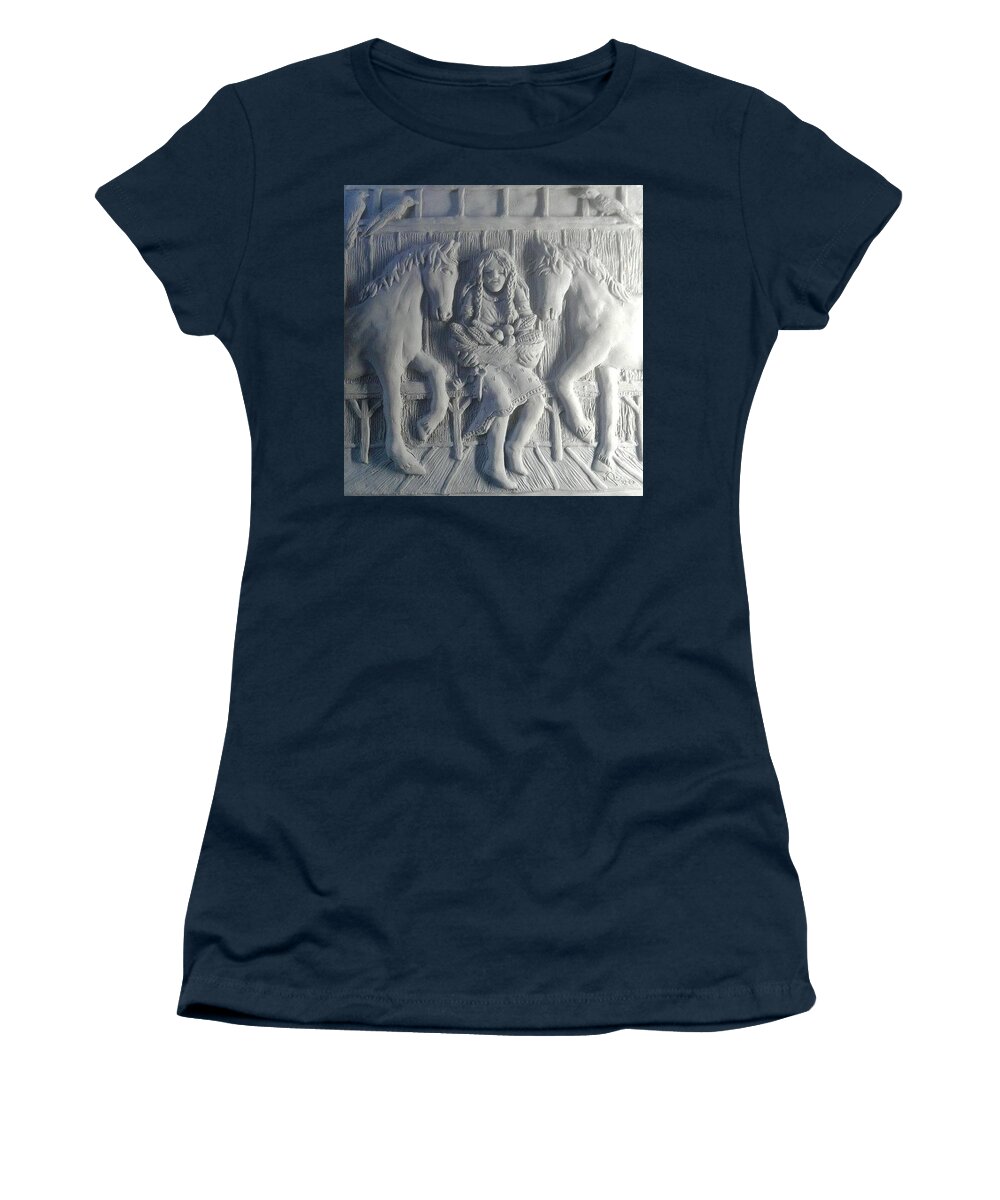 Epona Women's T-Shirt featuring the painting EPONA, Celtic Goddess, horses, prosperity by James RODERICK